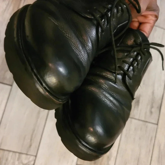 THEORY Men's black calfskin leather lace-up round toe minimalist oxfords 8.5 - Picture 16 of 16